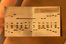 Invitation (and piece of a music sheet) to Anri Sala’s exhibition at Galerie Chantal Crousel, 2011