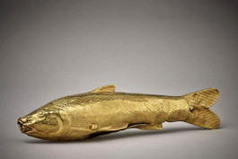 Achaemenid (Ancient Persia/Iran) Gold Fish Flask for Perfumed Oil, Oxus Treasure, 500-400 BC