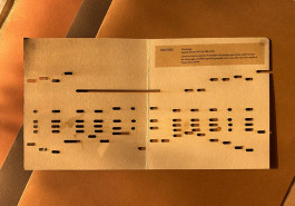 Invitation (and piece of a music sheet) to Anri Sala’s exhibition at Galerie Chantal Crousel, 2011