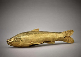 Achaemenid (Ancient Persia/Iran) Gold Fish Flask for Perfumed Oil, Oxus Treasure, 500-400 BC